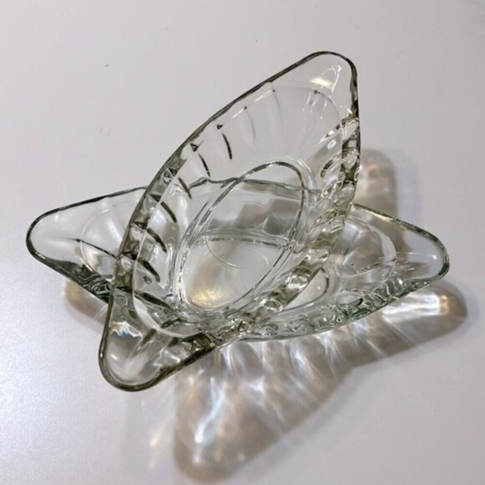 Vintage‎ Anchor Hocking Thick Glass Banana Split Sundae Dessert Dishes
